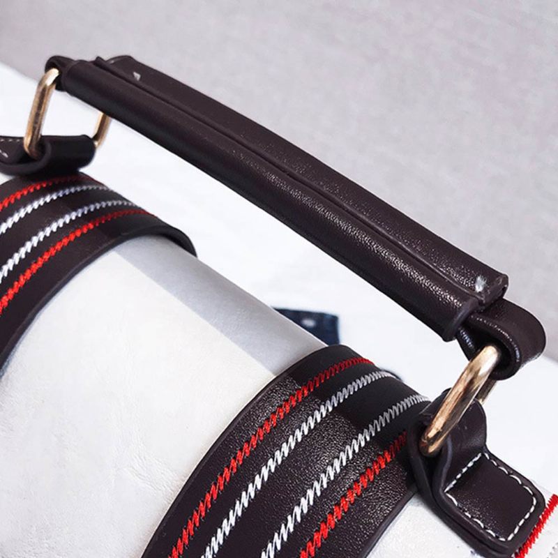 Hímző Cérna Boston Kis Táska Divatos Vintage Minimalista Női Válltáska Széles Vállpánttal