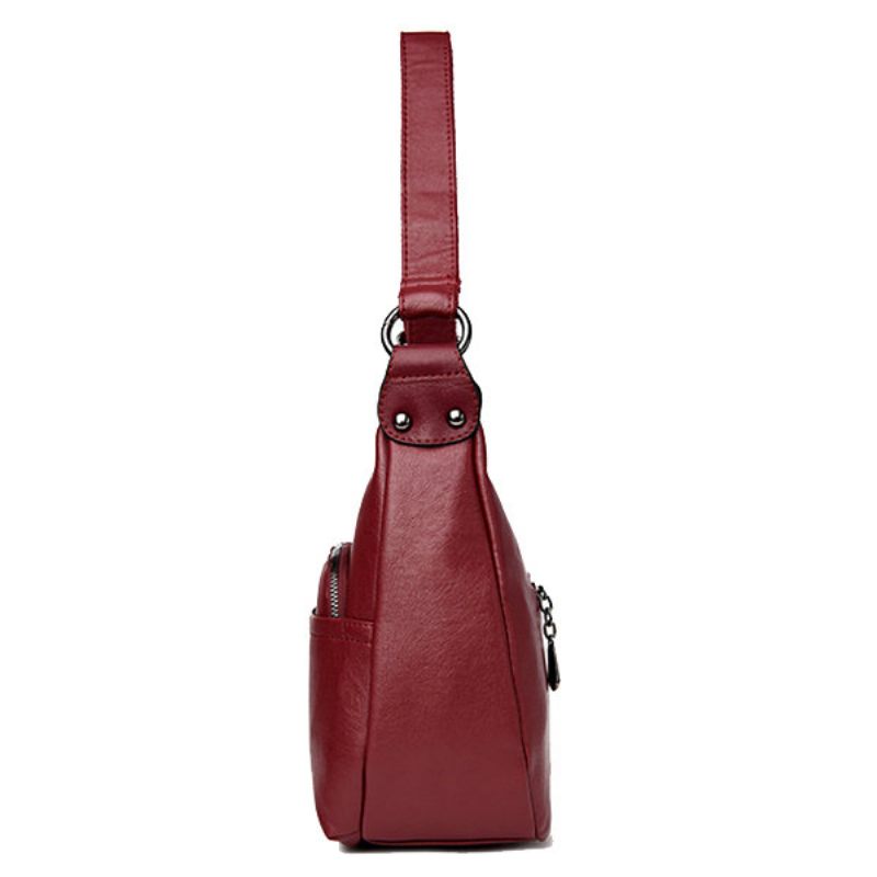 Női Pure Color Vintage Pu Bőr Válltáska Crossbody Táska