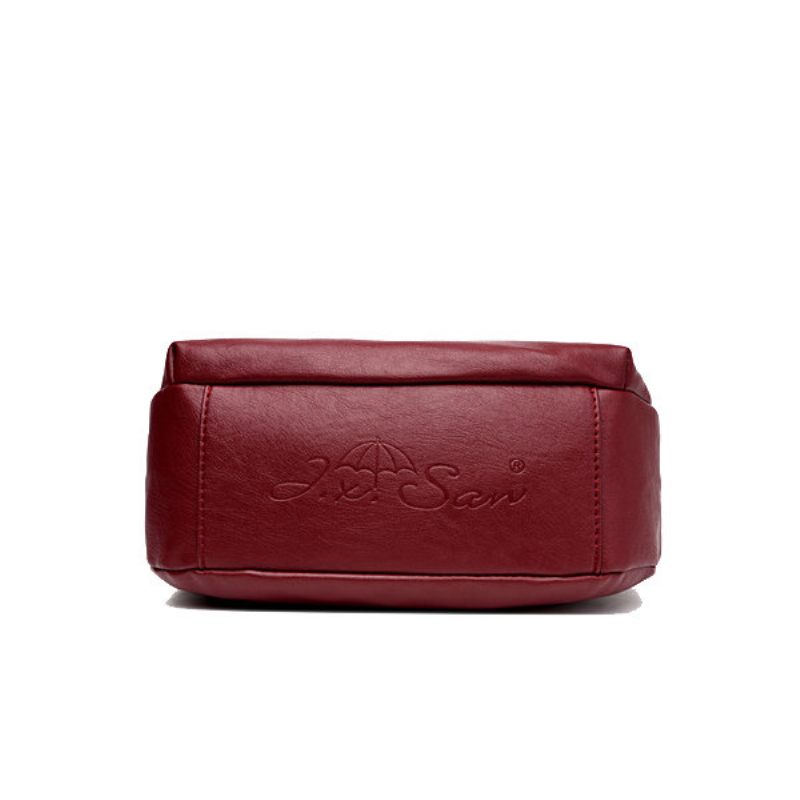 Női Pure Color Vintage Pu Bőr Válltáska Crossbody Táska