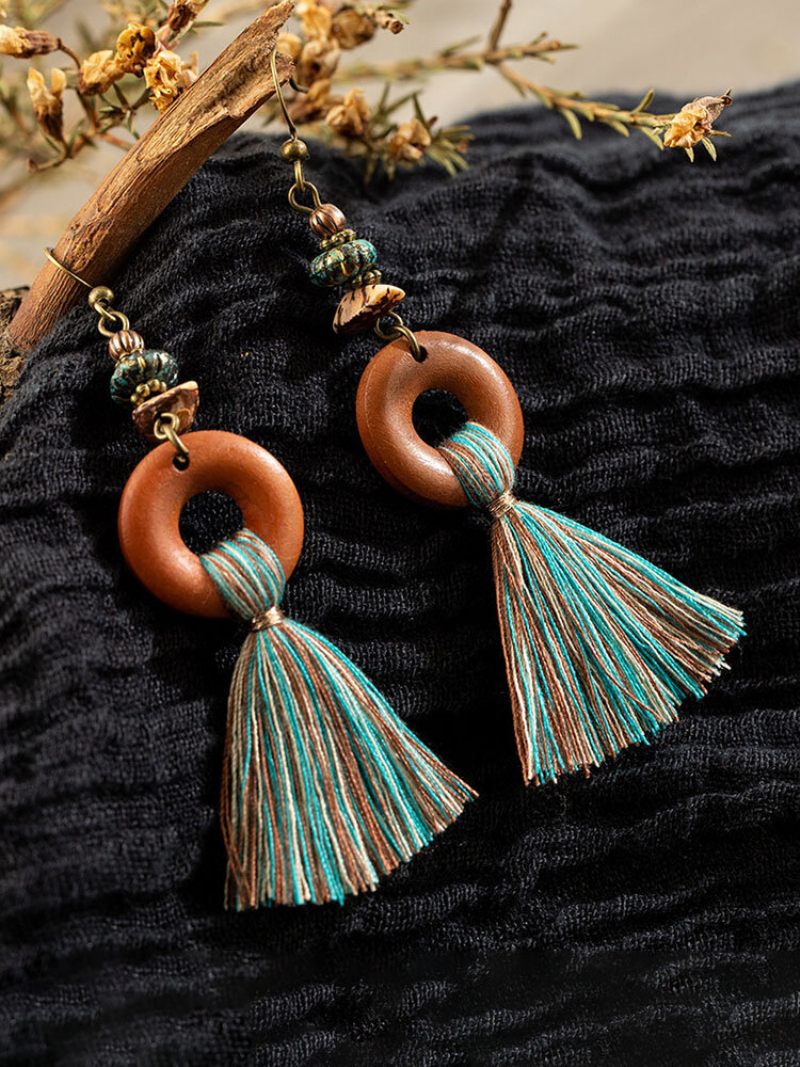 Bohemian Vintage Ring Color Rope Fülbevaló Türkiz