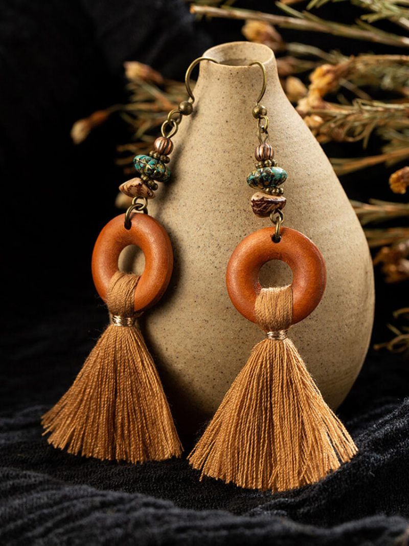 Bohemian Vintage Ring Color Rope Fülbevaló Türkiz