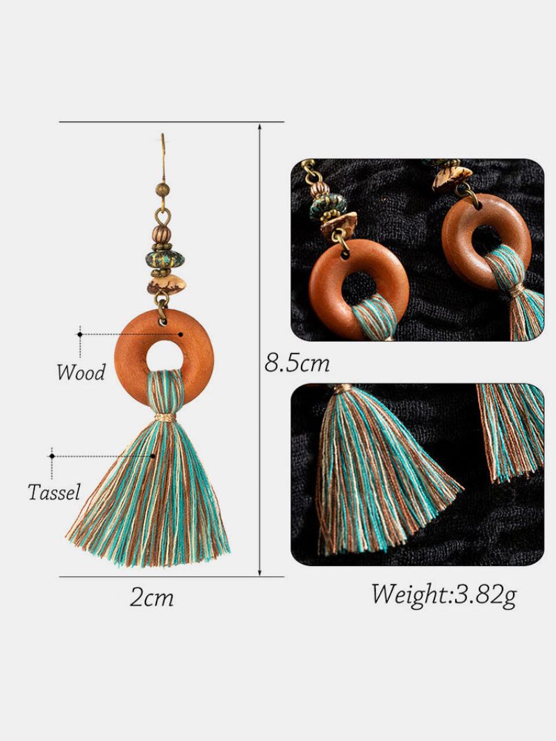 Bohemian Vintage Ring Color Rope Fülbevaló Türkiz