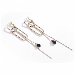 Caromay Minimalista Vintage Elegáns Bojt Üreges Modell Fülbevaló Szintetikus Kristály Díszítéssel Finom Galvanizáló Bevonat