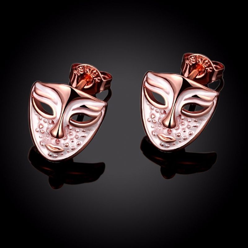 Inalis® Simple Style Rose Gold Maszk Olajcsepp Uniszex Fülbevaló