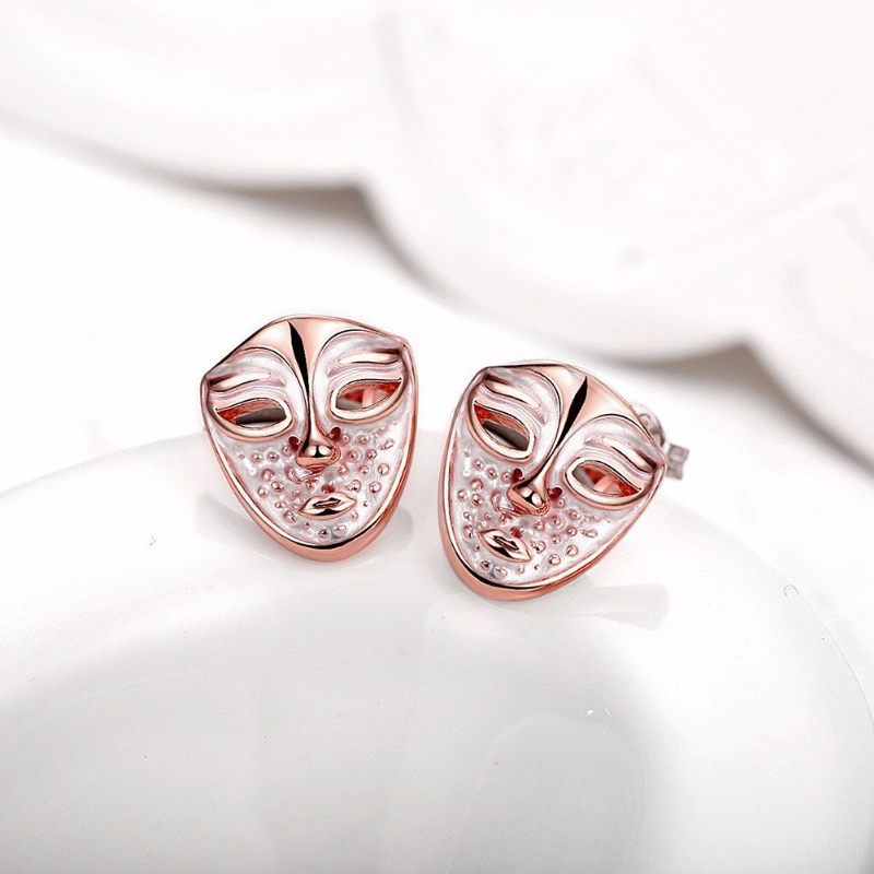 Inalis® Simple Style Rose Gold Maszk Olajcsepp Uniszex Fülbevaló