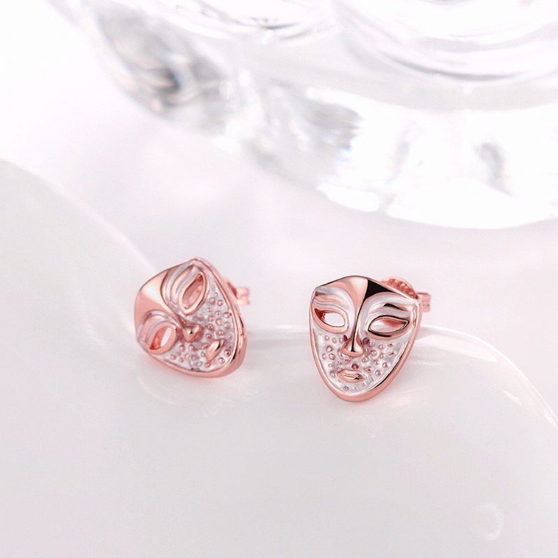 Inalis® Simple Style Rose Gold Maszk Olajcsepp Uniszex Fülbevaló