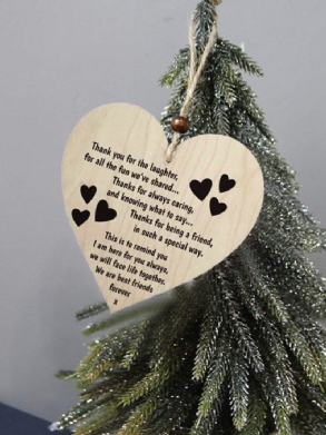 Fából Készült Karácsonyi Chips Függő Ajándék Plakett Fa Medál Szív Alakú Borosüveg Dekoráció Otthoni Címkékhez