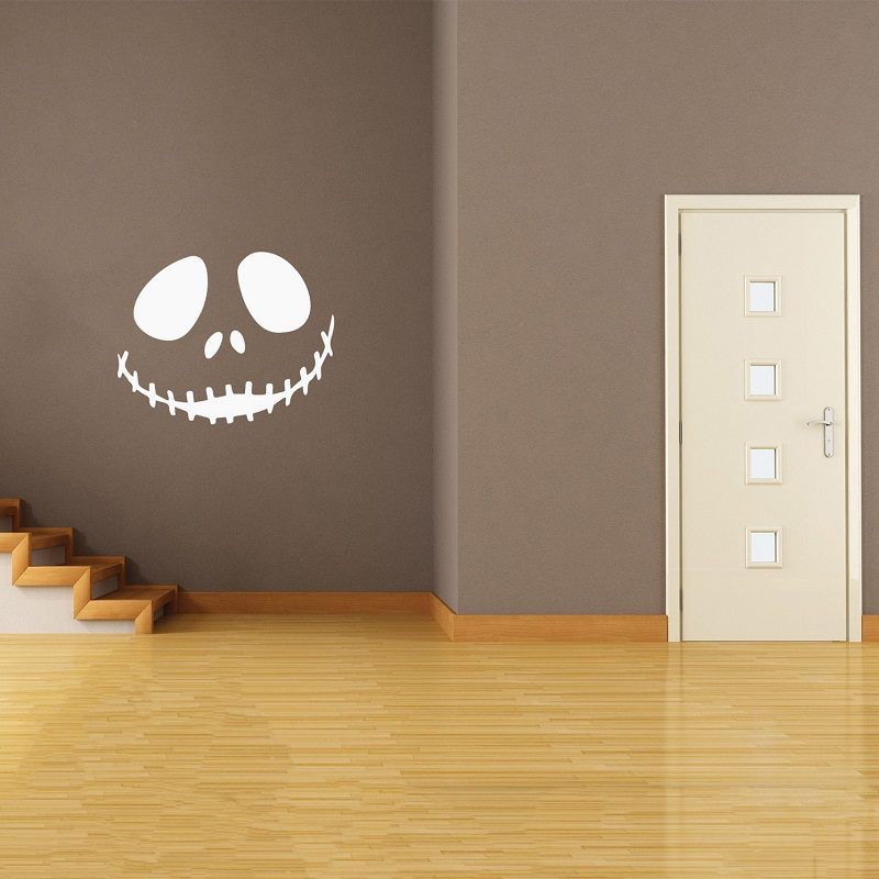 Halloween Aranyos Mosolygó Koponya Művészet Falmatrica Ünnepi Hangulat Dekoráció Vízálló Öntapadó