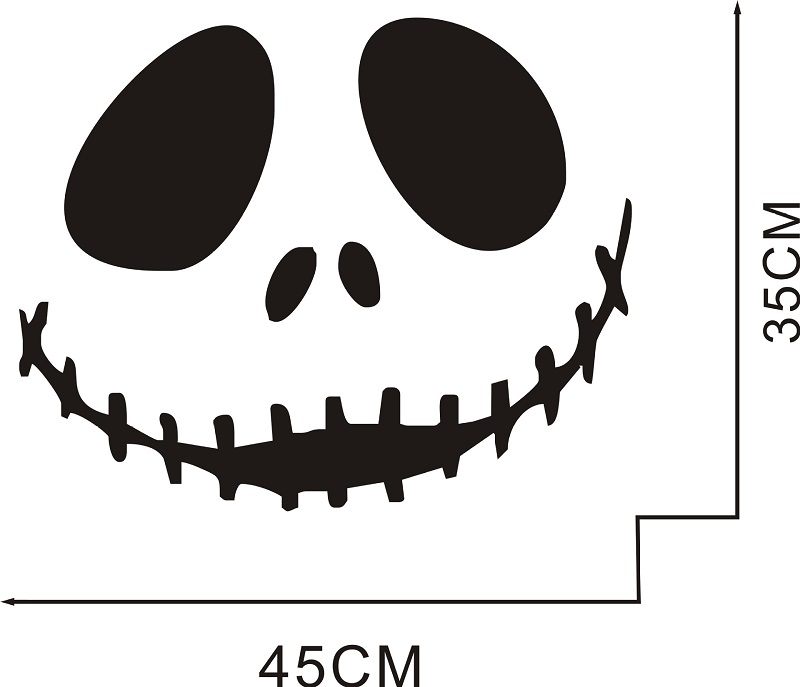 Halloween Aranyos Mosolygó Koponya Művészet Falmatrica Ünnepi Hangulat Dekoráció Vízálló Öntapadó