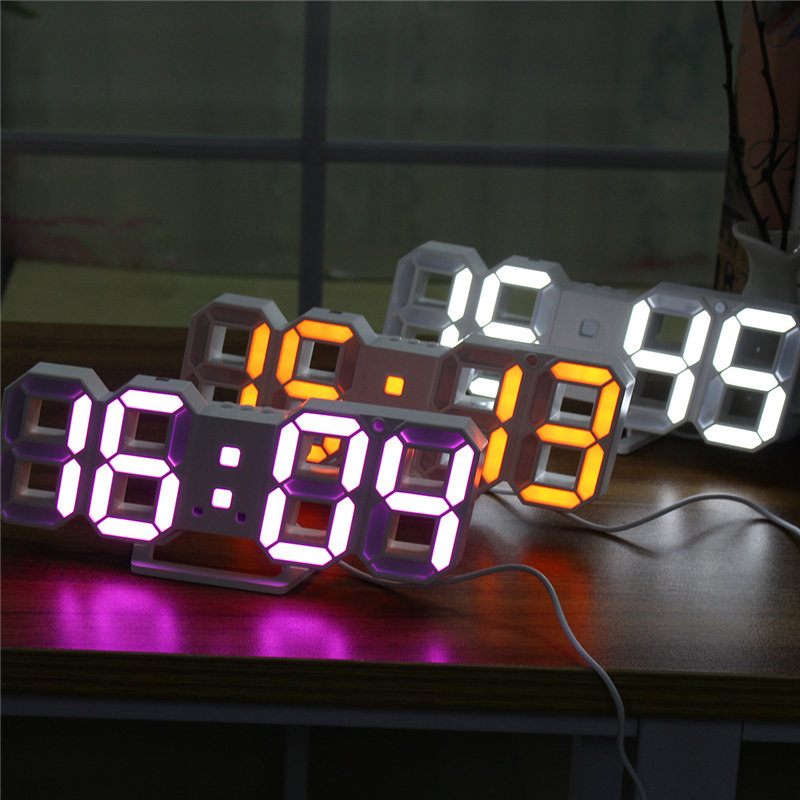 Nagy Modern Kialakítású Digitális Led Falióra 24 Vagy 12 Órás Kijelzővel