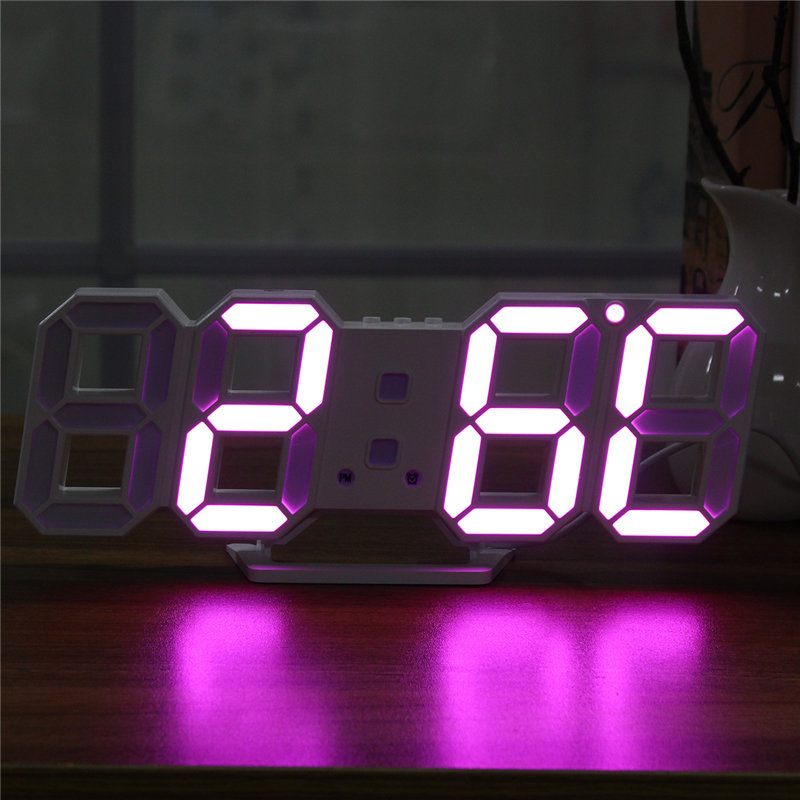 Nagy Modern Kialakítású Digitális Led Falióra 24 Vagy 12 Órás Kijelzővel