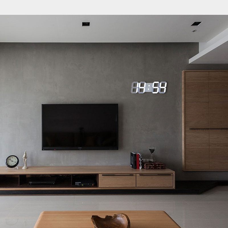 Nagy Modern Kialakítású Digitális Led Falióra 24 Vagy 12 Órás Kijelzővel