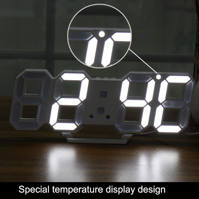 Nagy Modern Kialakítású Digitális Led Falióra 24 Vagy 12 Órás Kijelzővel