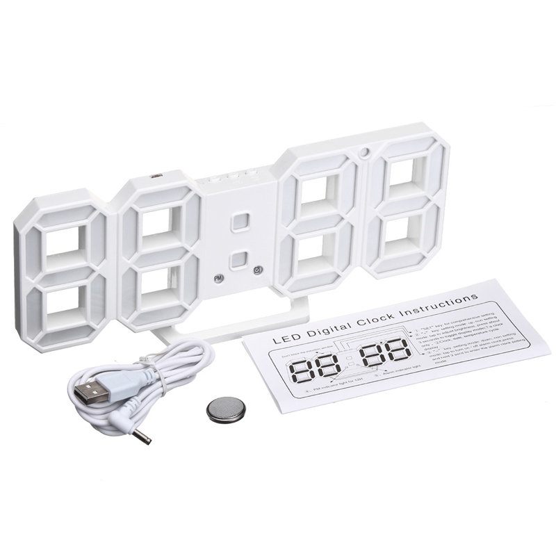 Nagy Modern Kialakítású Digitális Led Falióra 24 Vagy 12 Órás Kijelzővel