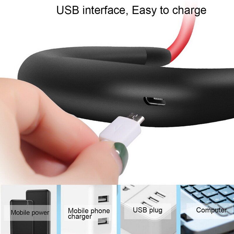 Usb Hordozható Ventilátor Hideg Kihangosító Nyak Függeszthető Újratölthető Mini Sport 3 Fokozatban Állítható