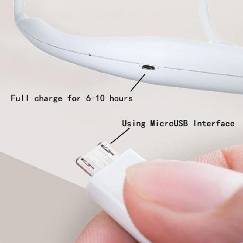 Usb Hordozható Ventilátor Hideg Kihangosító Nyak Függeszthető Újratölthető Mini Sport 3 Fokozatban Állítható