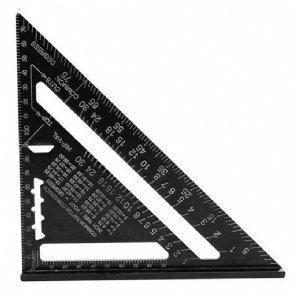 Raitool Ar01 260x185x185mm Metrikus Alumínium Ötvözet Háromszög Vonalzó Fekete