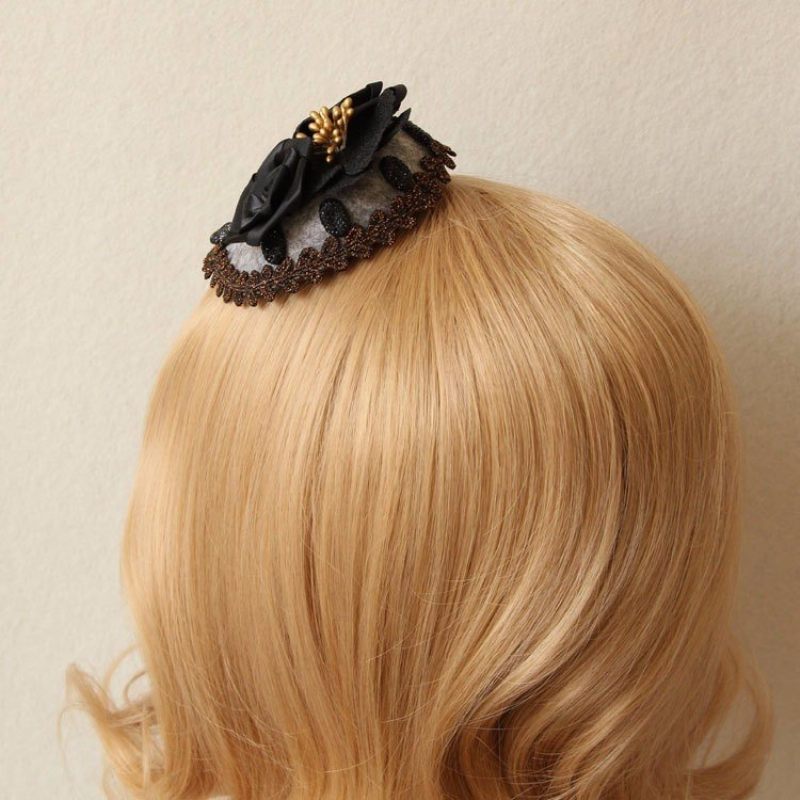 Punk Cosplay Hairwear Vinatge Black Rose Skull Small Hairpin Jewelry