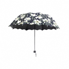 Háromszoros Összecsukható Szélálló Utazási Esernyő Anti-uv Sun Classic Tender Lily