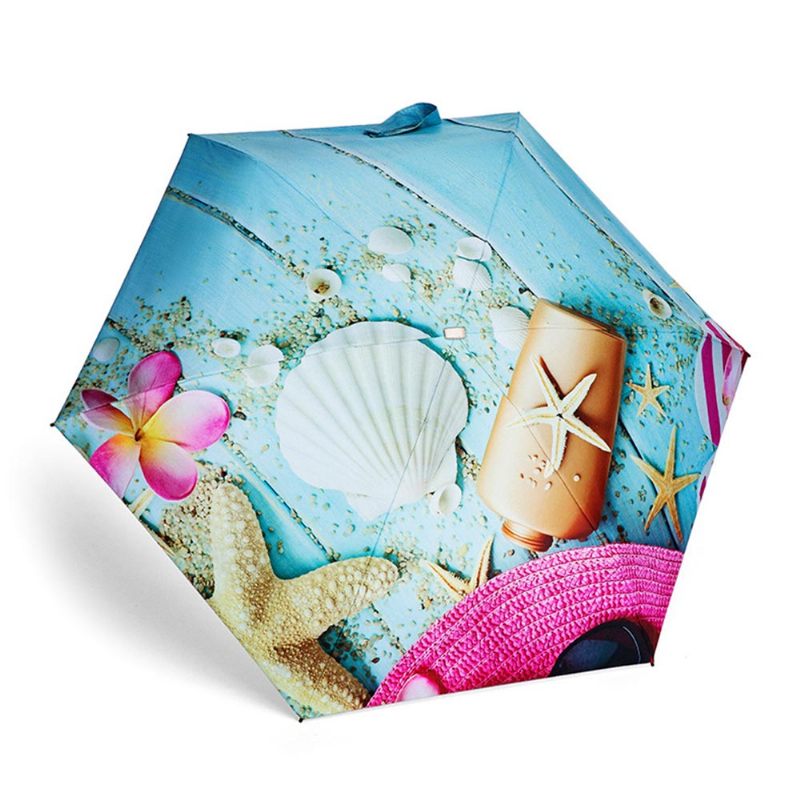 Összecsukható Mini Lapos Esernyő Csúcstechnológiás Rétegmintával Stílusos Esőernyő A Szabadban Való Utazáshoz