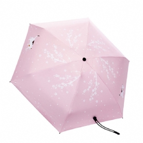 Új Mini Super Light Ötös Összecsukható Esernyő Cseresznye Mintás Napvédő Napernyővel
