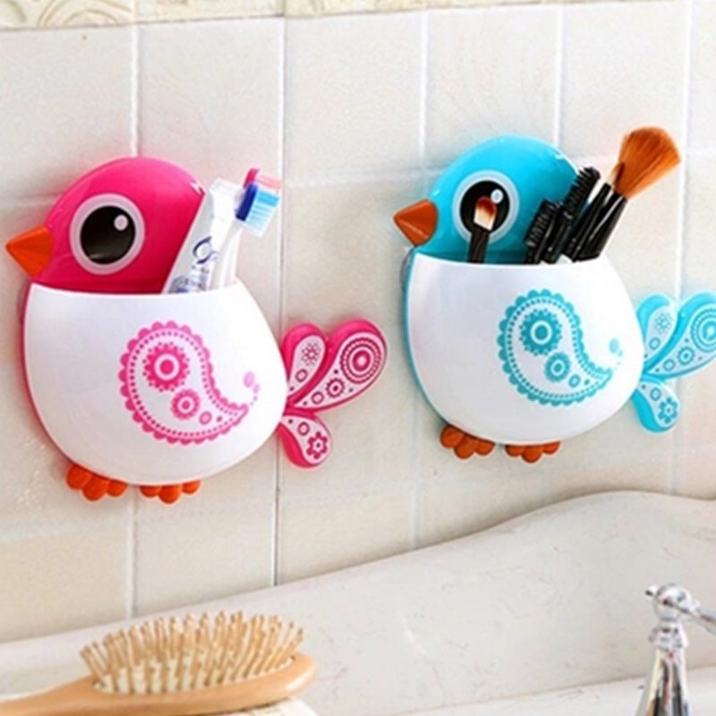 Kreatív Lógó Fogkefetartó Lovely Bird Shape Fürdőszoba Fogkefe-akasztó Rendszer Az Otthoni Kollégium Hotelhez