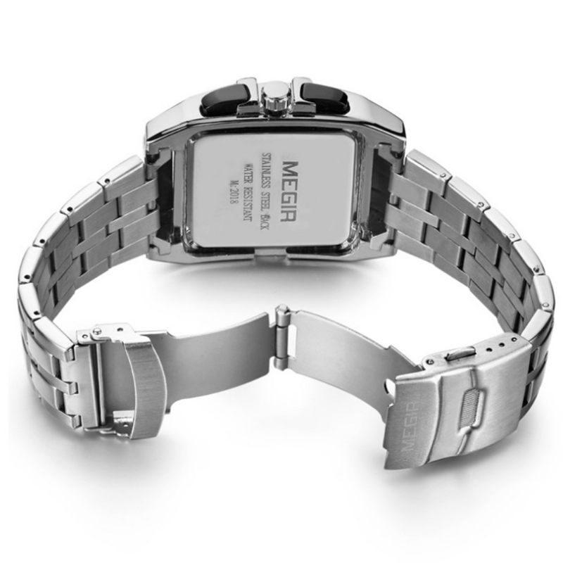 Férfi Sportóra Négyzet Alakú Quartz Movement 3atm Vízálló És Többfunkciós Karóra