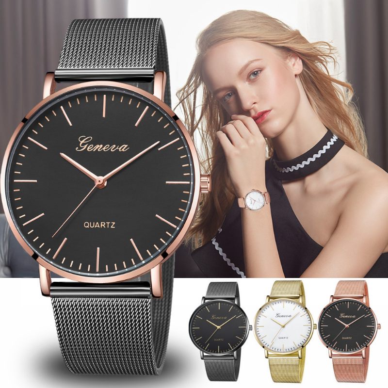 Népszerű Hálós Szíjas Geneva Óra Classic Fashion Alkalmi Páróra