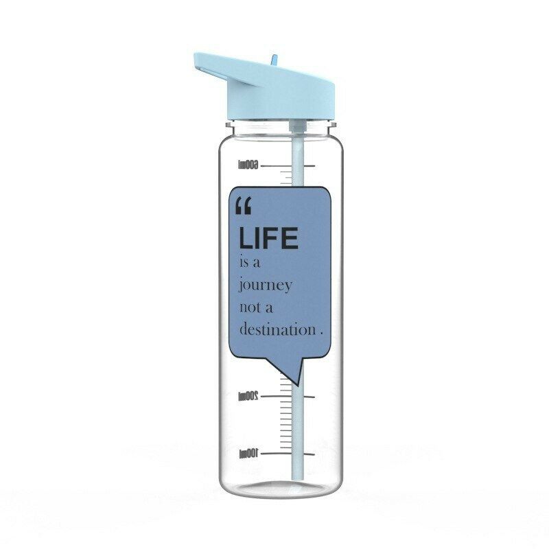 750 Ml-es Műanyag Sports Life Vizespalack Sport Szívószál Időzítő Nyéllel Bpa Vízmentes Pohár