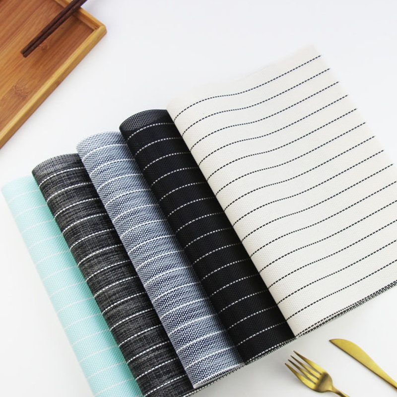 Black And White Stripes Pvc Western Food Pad Japán Stílusú Pad Mat