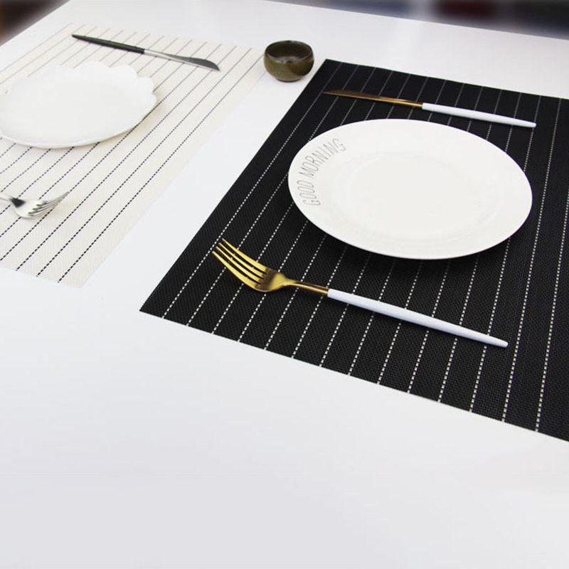 Black And White Stripes Pvc Western Food Pad Japán Stílusú Pad Mat