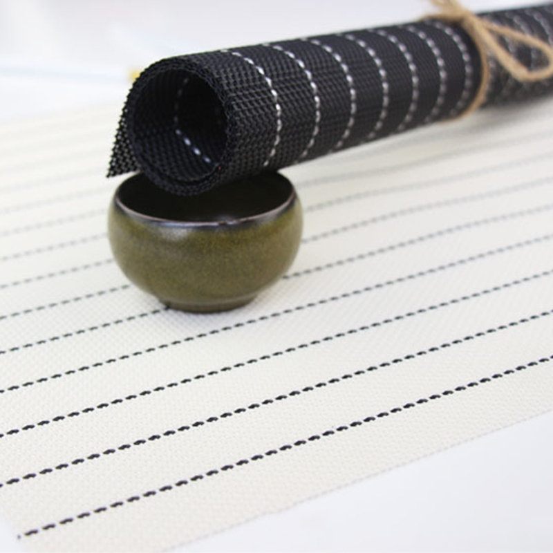 Black And White Stripes Pvc Western Food Pad Japán Stílusú Pad Mat