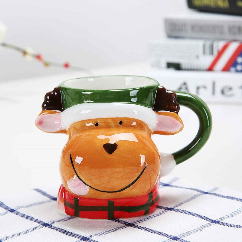 Kreatív Karácsonyi Ajándék Kerámia Teásbögrék Víztartály Csészék És Bögrék Kiváló Minőségű Porcelán Kávé