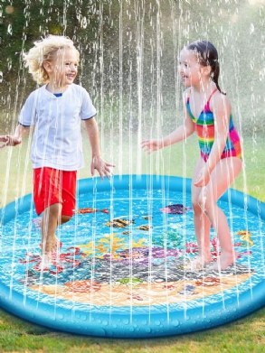 67 Hüvelykes Splash Water Játszószőnyeg Sprinkle Játékszőnyeg Játék Szabadtéri Úszáshoz Tengerparti Gyephez Felfújható Locsolópárna Gyerekeknek
