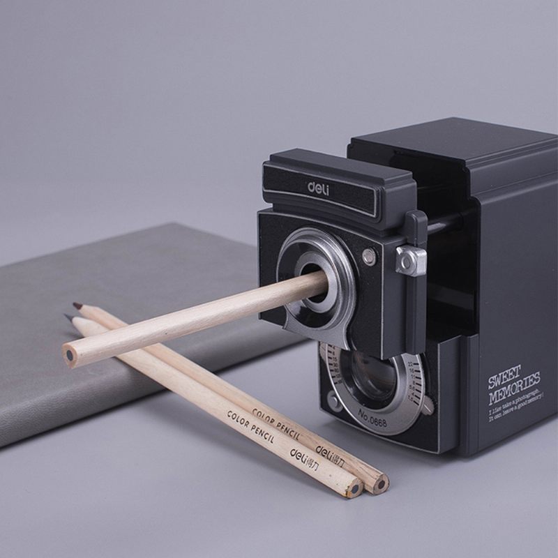 Kamera Alakú Kézzel Működtethető Ceruzaélező Diákoknak Tanároknak Vintage Szimulációs Fényképezőgép Kézi