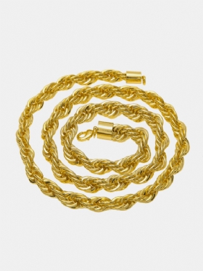 Trendi Hip Hop Galvanizáló Twist Chain Vas Nyaklánc