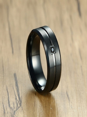 Divatos Ujjgyűrűk Ip Fekete Bevonat Rozsdamentes Acél Cirkónia Gyűrűk Kauzális Ékszerek Férfiaknak