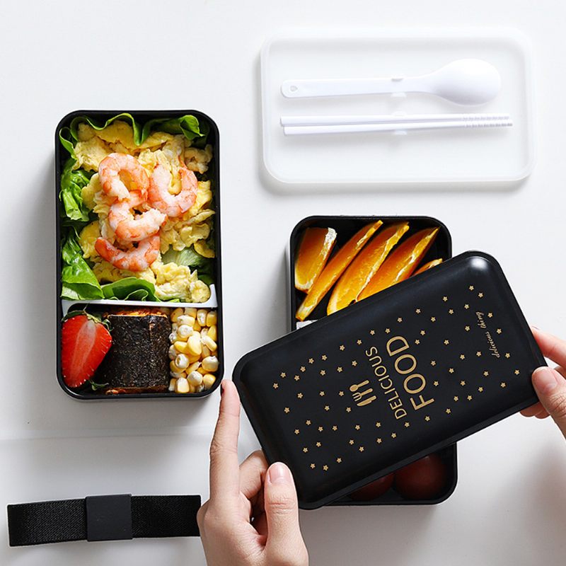 Kétrétegű Ebédlődoboz Ingázóknak Diákoknak Mikrohullámú Tűzhely Fűtés Bento Box Nagy Méretű