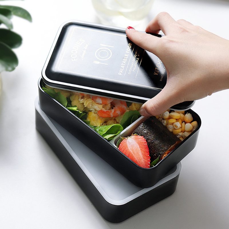 Kétrétegű Ebédlődoboz Ingázóknak Diákoknak Mikrohullámú Tűzhely Fűtés Bento Box Nagy Méretű