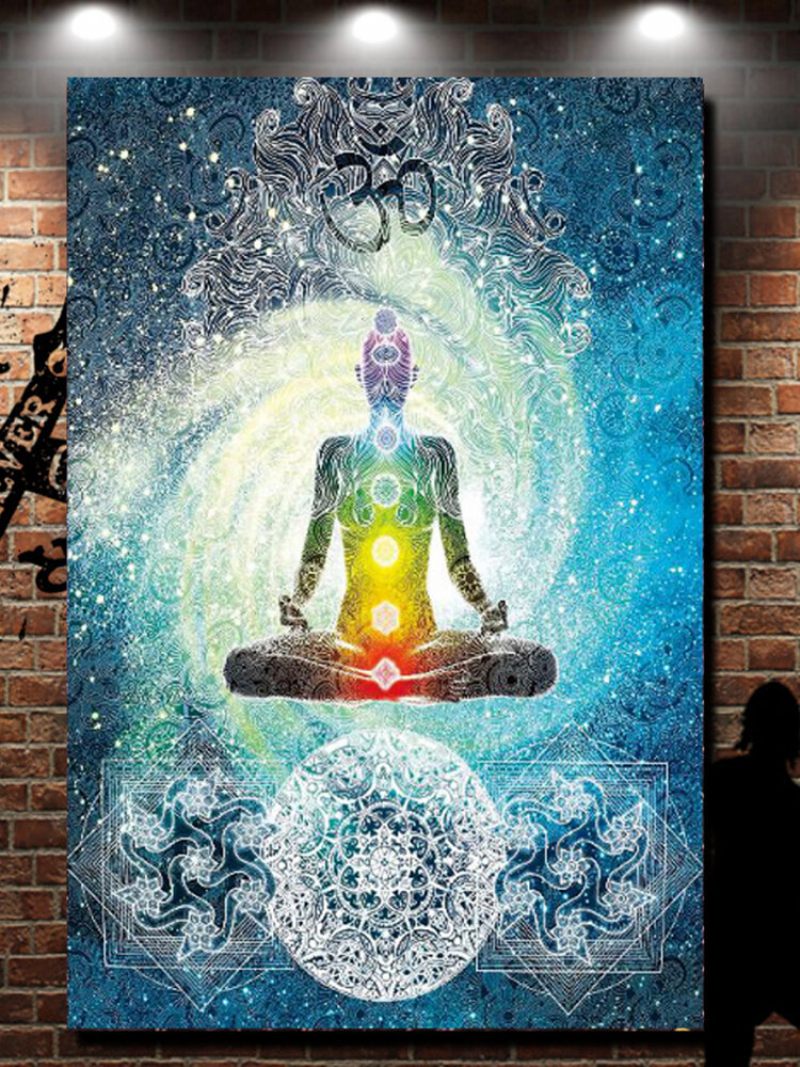 200*130cm Indiai Etnikai Mandala Fali Akasztós Gobelin Bohém Ágytakaró Hálótermi Takaró Dekor