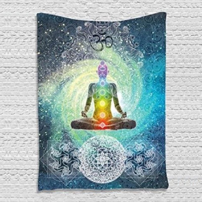 200*130cm Indiai Etnikai Mandala Fali Akasztós Gobelin Bohém Ágytakaró Hálótermi Takaró Dekor