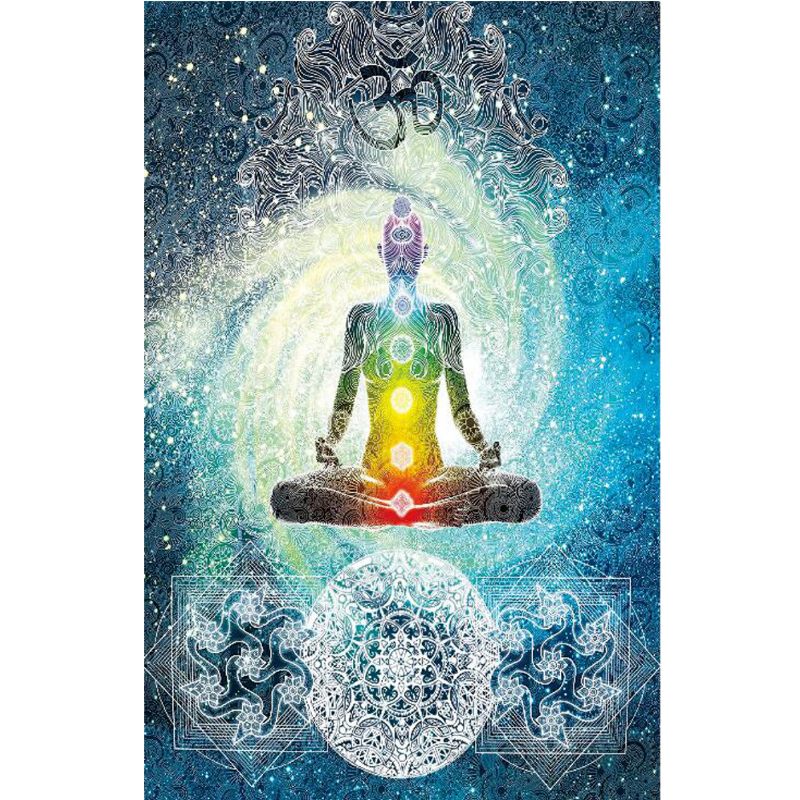 200*130cm Indiai Etnikai Mandala Fali Akasztós Gobelin Bohém Ágytakaró Hálótermi Takaró Dekor