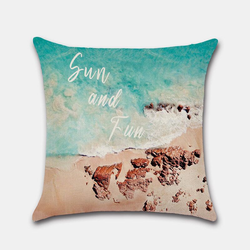 Strand Párnahuzat Autó Beach Coconut Palm Digitális Nyomtatott Ágynemű Mag Nélkül