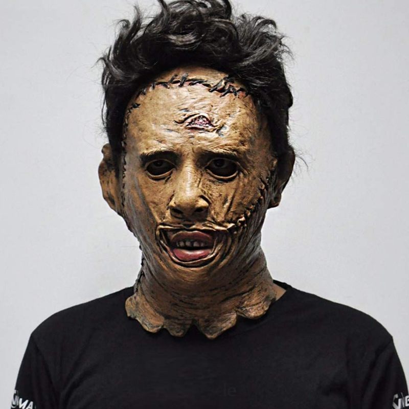 Halloween Maszk Texas Láncfűrészes Gyilkos Bőr Arcmaszk Fejfedő Film És Televízió Kellékek Latex Bálmaszk
