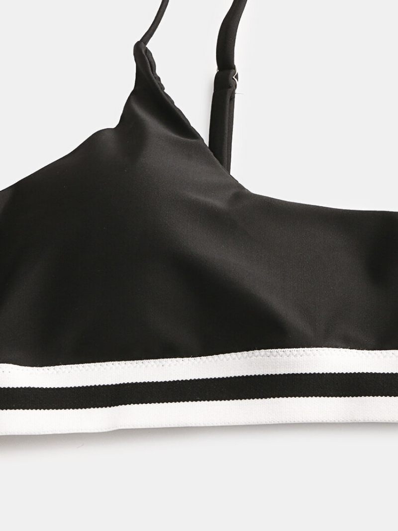Női Tanga Bikini Tömör Csíkos Szabású Fürdőruha