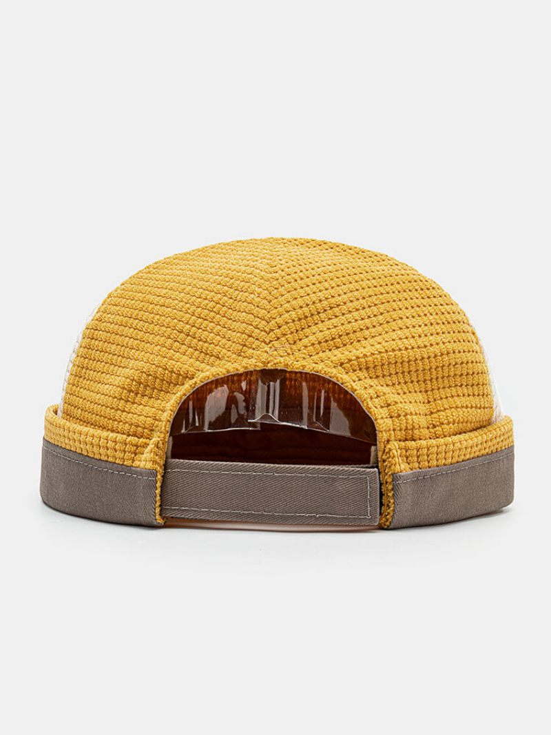 Uniszex Kordbársony Színben Passzoló Patchwork Hímzőcérna Teljesen Karima Nélküli Sapka Landlord Skull Cap