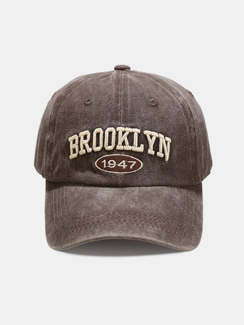 Uniszex Pamut Szabadtéri Alkalmi Retro Mosott Háromdimenziós Ábécés Baseball Sapka Csúcsos