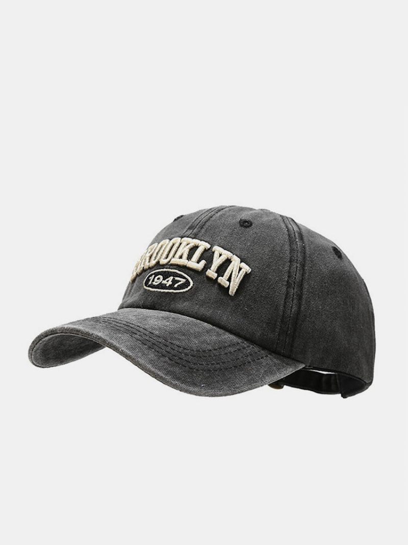 Uniszex Pamut Szabadtéri Alkalmi Retro Mosott Háromdimenziós Ábécés Baseball Sapka Csúcsos