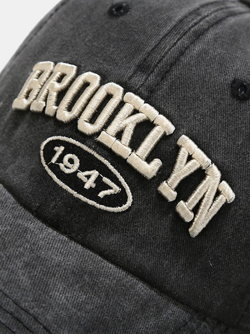 Uniszex Pamut Szabadtéri Alkalmi Retro Mosott Háromdimenziós Ábécés Baseball Sapka Csúcsos