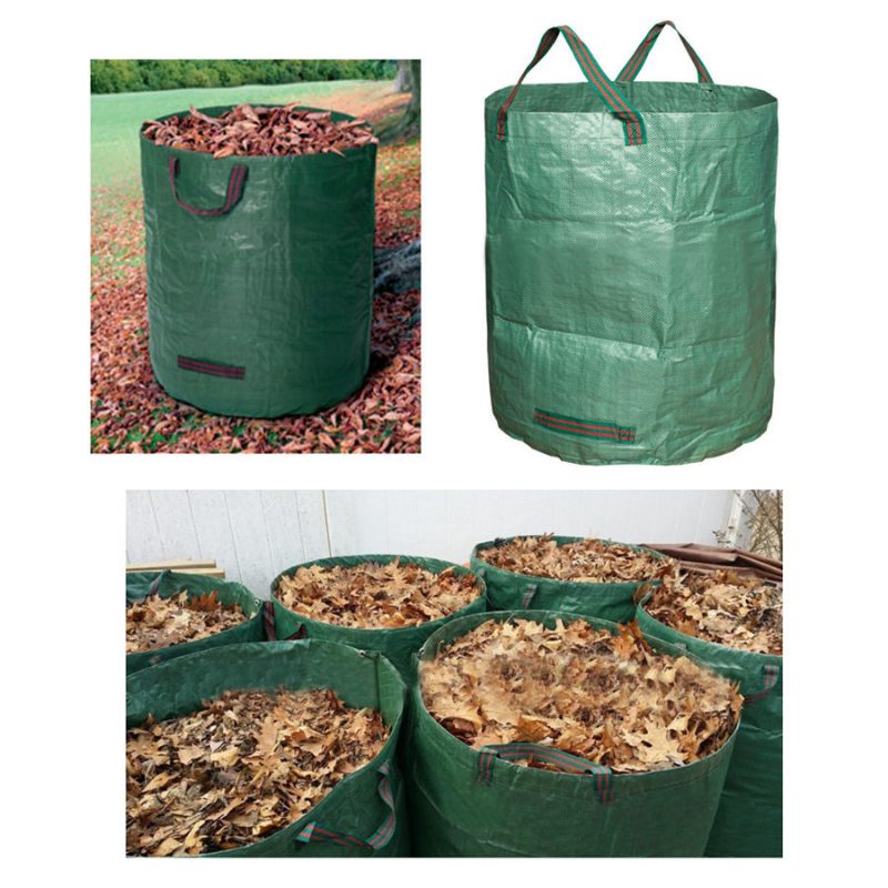 3 Db 72 Gallon Kerti Leveles Zsák Gyom Fű Konténer Újrafelhasználható Udvari Szerszám Tároló Szennyes Szemetes